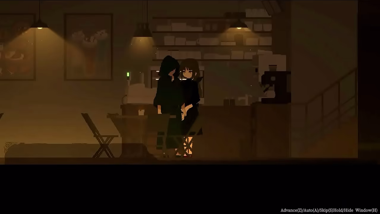 White haired woman makes a blowjob in a man in a cape in hentai game  video