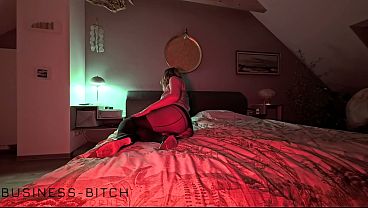 secretary in sexy pantyhose, grey silk top and high heels rides boss cock for cum in nylon - business-bitch