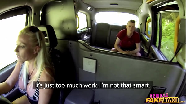 Blonde Pornstar with BIG TITS fucks lucky skinny student - Female Fake Taxi