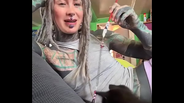 playing with my kitten#tattoogirl #tattoomodel #inkedgirl #tattoos #tattoo #inked #inkedup #kitten 64 sec