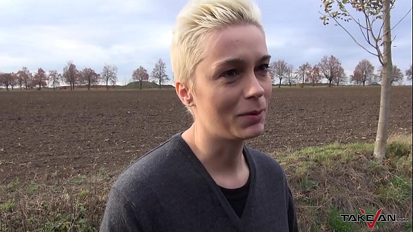 Naked blonde running thru the field rescued by horny stranger in van