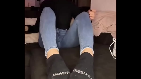 Kneel in front of the couch, then you can already smell my sweaty feet! •Full video tonight on OF! #feet #bla ...
