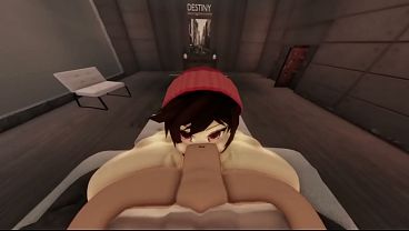 Roblox slut deepthroats dick