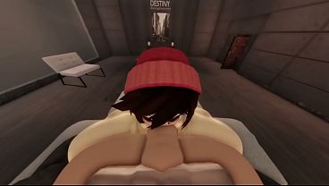 Roblox slut deepthroats dick