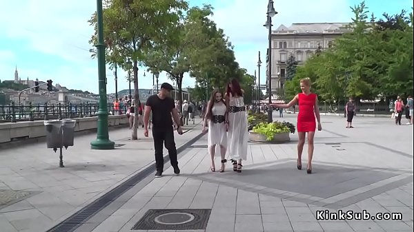 Public slaves whipped and fucked