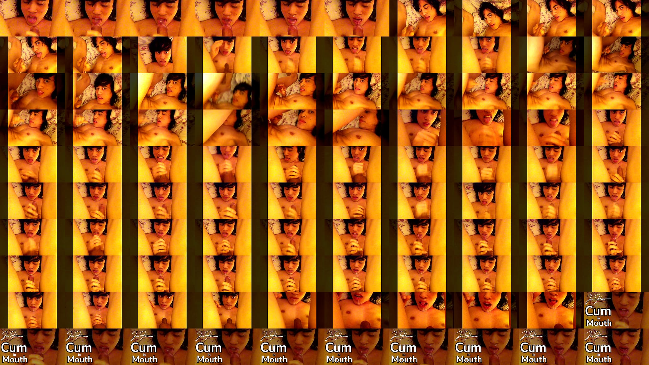 Cum in mouth! Sexy Asian twink ejaculates sperm on his cute face 预览图