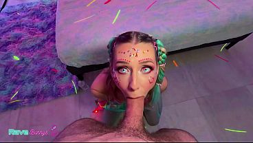 Rave Babe Emily Jade Gets Wrecked By The DJ Under Neon Lights!
