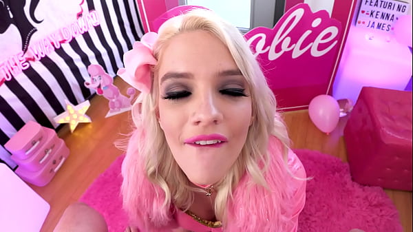 KENNA JAMES Perfect Sexy Blonde Barbie Huge Cock POV Blowjob All The Way Down Deepthroat Facefuck and Cum Swallow - WoW! A