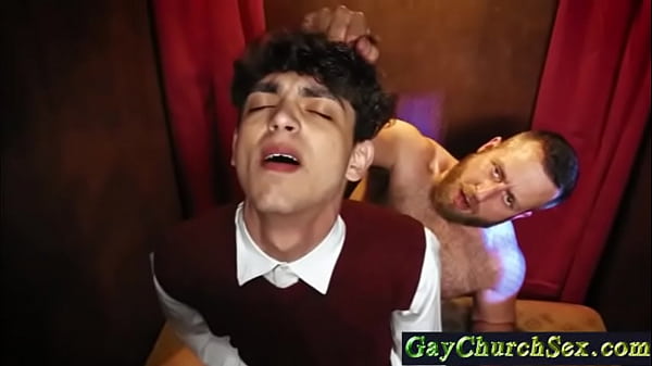 GayChurchSex- Bear Priest barebacks Teen Boy at...