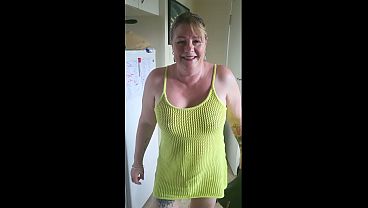 Trashy MILF Cara flashes for all to see at the bottle store then fucked by her Master