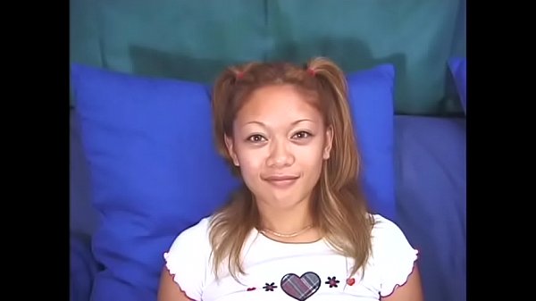 Asian teen masturbates and gets slammed