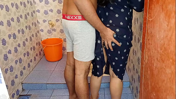 Young Devar, secretly watching peeing Bhabhi to fuck pussy in the bathroom XXX Porn In Clear Voice
