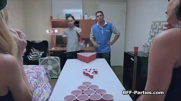 Naked pong besties sucking cocks