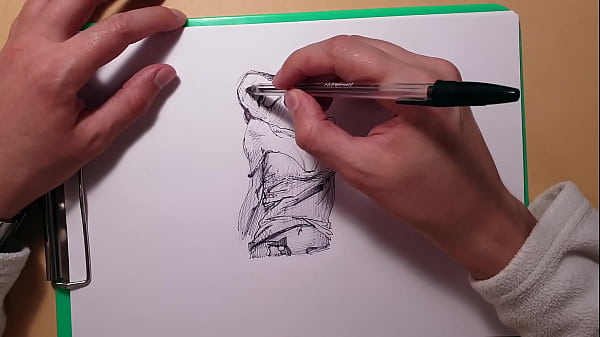 How to draw sexy girls with a ballpoint pen, sketch