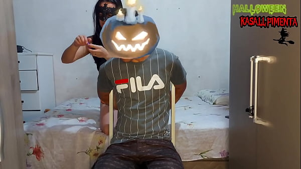 Halloween 2022 witch wants to have sex with porn actor, with her magic she makes him appear tied up in her room, and gives him the wish potion for him to desire her