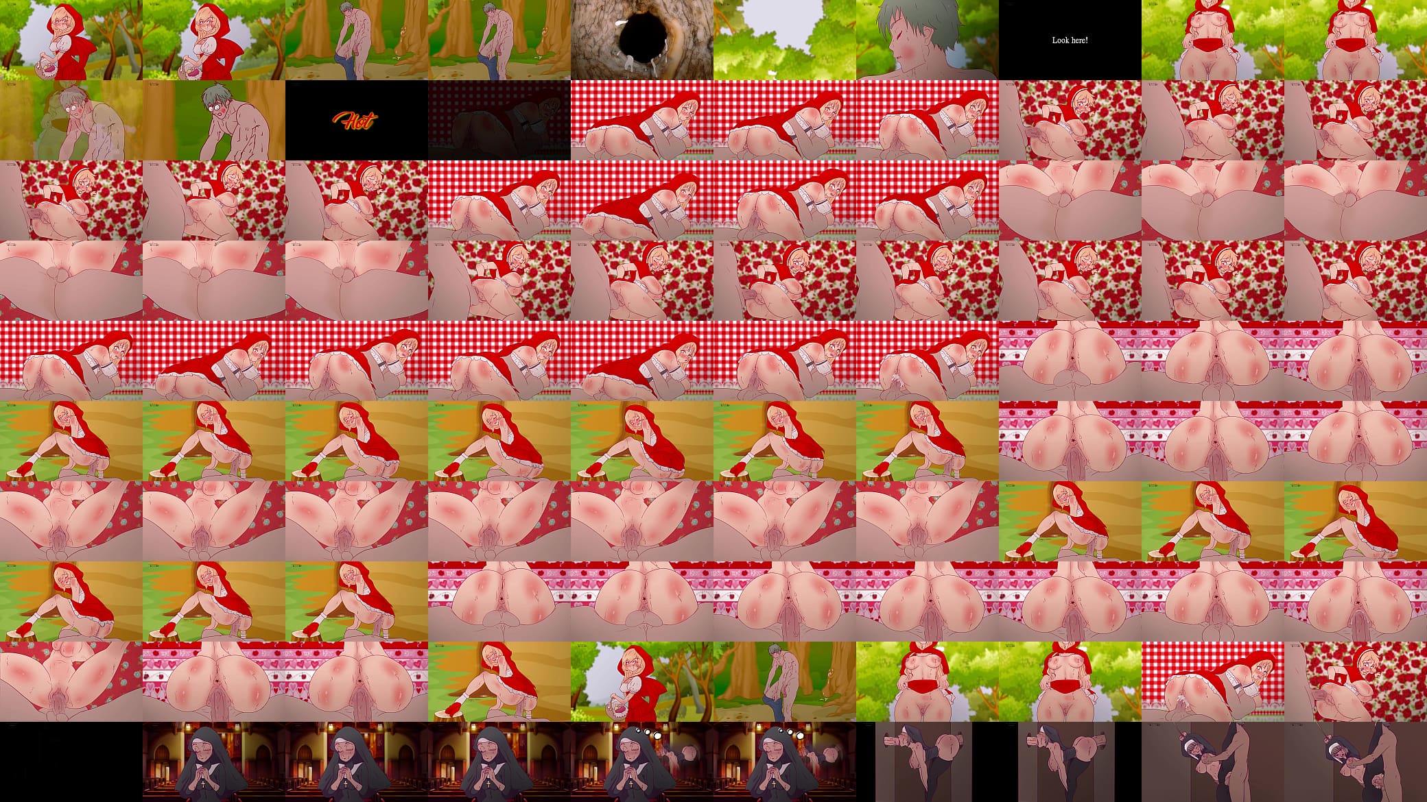 Little Red Riding Hood scolded a pervert who fucked a tree and let him know a woman's body !Hentai Cartoon Parody ! 预览图