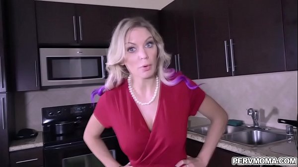 Blonde shoplifter MILF Kenzie Taylor got caught and blackmailed by stepson and performs a handsfree blowjob while wearing handcuffs.