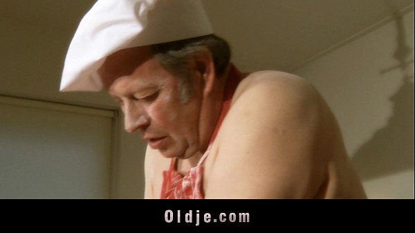 Lucky Oldman fucks sexy teeny blonde