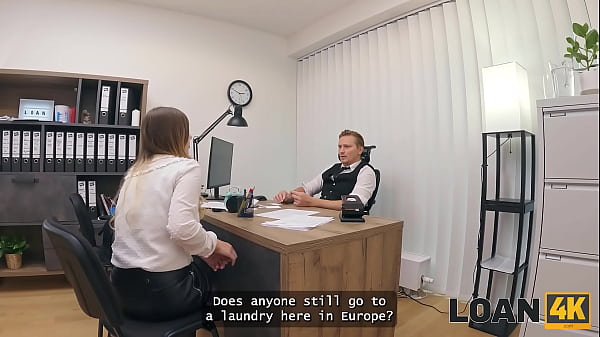 LOAN4K. Czech girl with huge boobs is sucking clerk’s big cock in his office