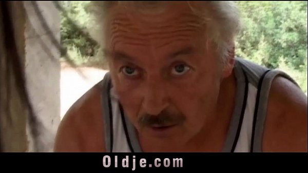 Old man feeds dirty Nikky and Renata with his old cum