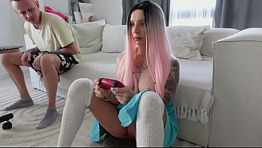 Teasing Step Sis In Short Skirt No Panties Got Anal On The Couch