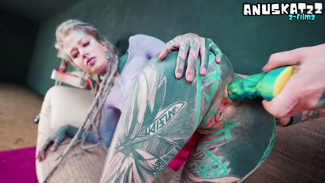 Tattooed Hippie'_s Self Dildoing Anal and gets ANAL Fuck with Big Cock