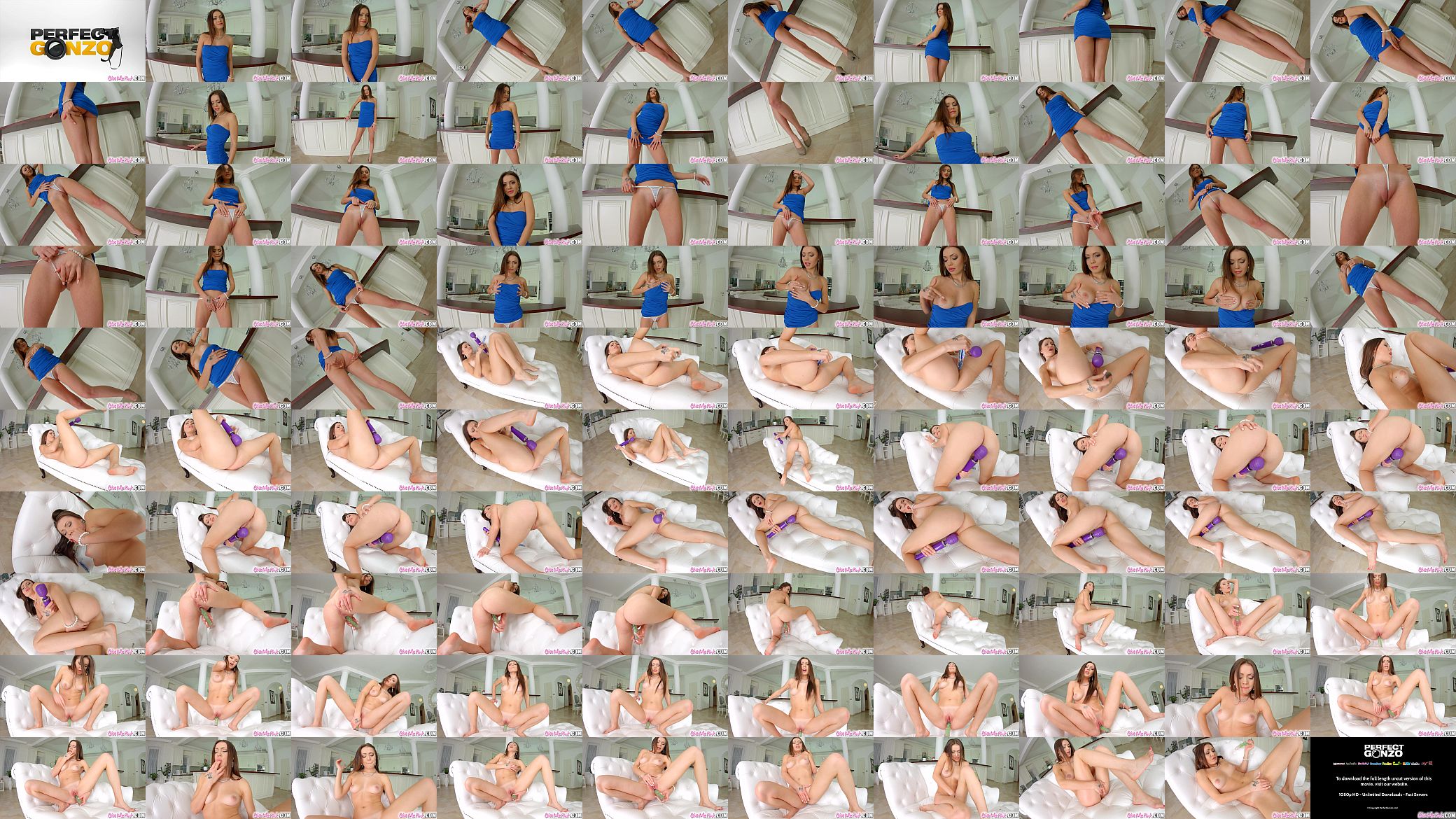 Givemepink Lou in blue dress pleasures herself solo 预览图