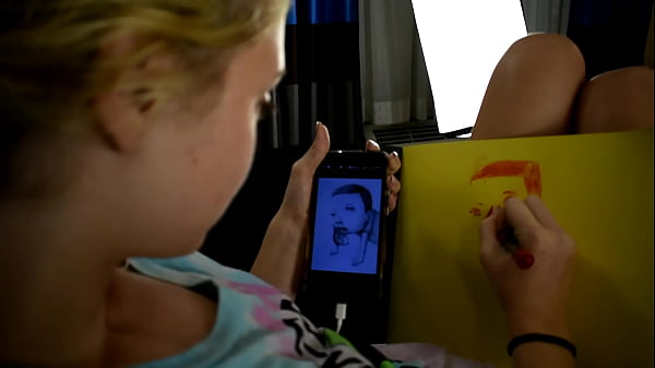 Anastasia Knight doodling by herself