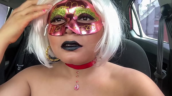 of dark inclinations!! The most sex-obsessed bitch masturbates in the car like a dog disturbed by sexual desires on Christmas Day.