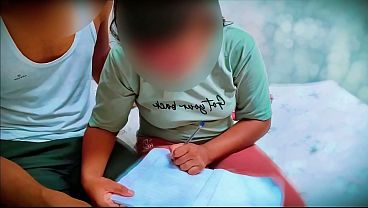 village girl gose to tution but is punished by the teacher for not completing her homework, and Fuck her tight pussy by teacher,