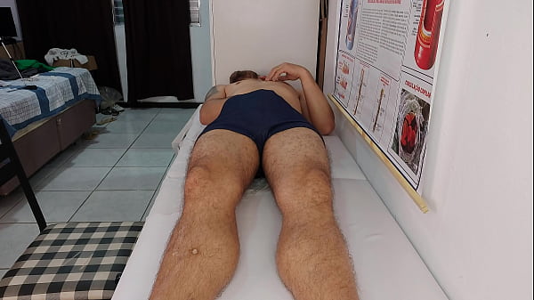 Skinny NURSE observes PATIENT'S ERECTION