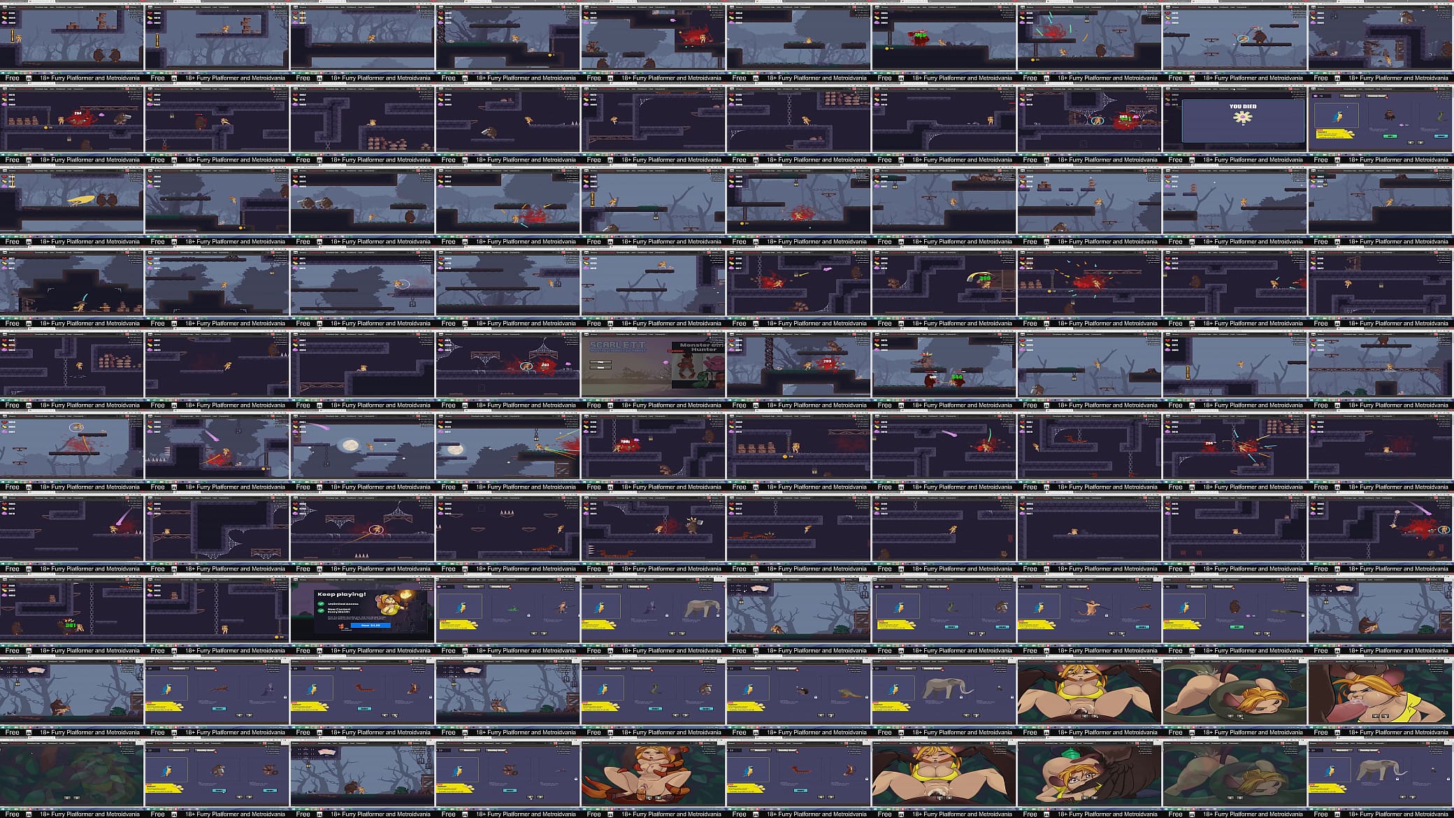 Adult Furry Metroidvania Platformer with NSFW Pixel Art 预览图