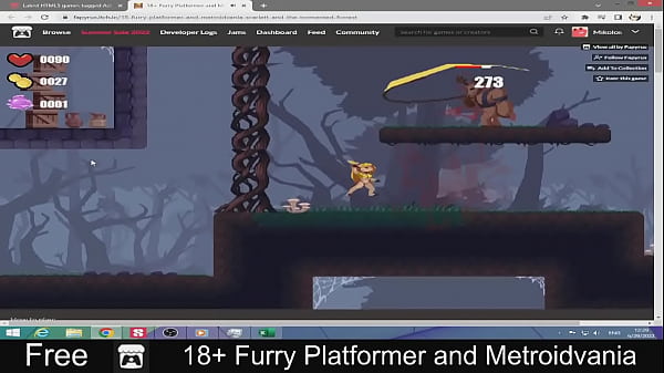 Adult Furry Metroidvania Platformer with NSFW Pixel Art