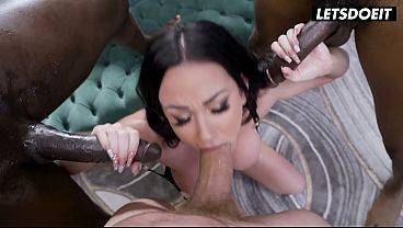 Download Video - Busty Brunette Takes Three BBC Down Her Throat in Rough Interracial Gangbang