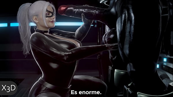 Black Cat Ordeñando Las Enormes Bolas de [Sub-Español] | X3D