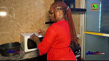 Madam of the house was sexually touched in the kitchen.