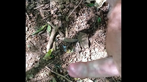 Jacking off in woods