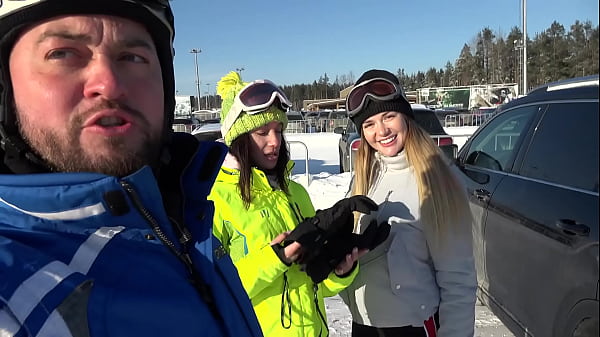 Hubby and wife tempt ski instructor into a dirty threesome