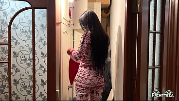 Search for decorations for the Christmas tree. Fuck in the pantry, creampie in Step Mom on Christmas