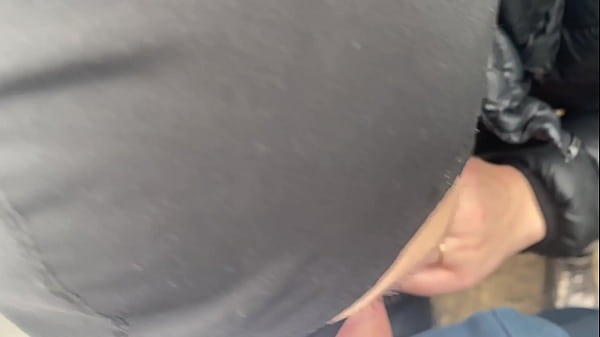 Risky Public Blowjob by the Car – Cum on My Leather Pants & Downjacket