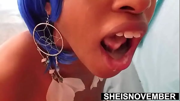 Eye Contact POV Fellatio Cock Sucking Compilations, Intense Mouth Dripping Cumshot, Large Real Titties, Brown Round Areolas, Sexy Black Geek Sheisnovember Licking Penis Head Outdoors Before Semen Ejaculation By Msnovember
