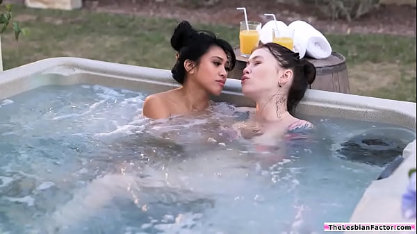 A brunette lesbian facesitting asian gf