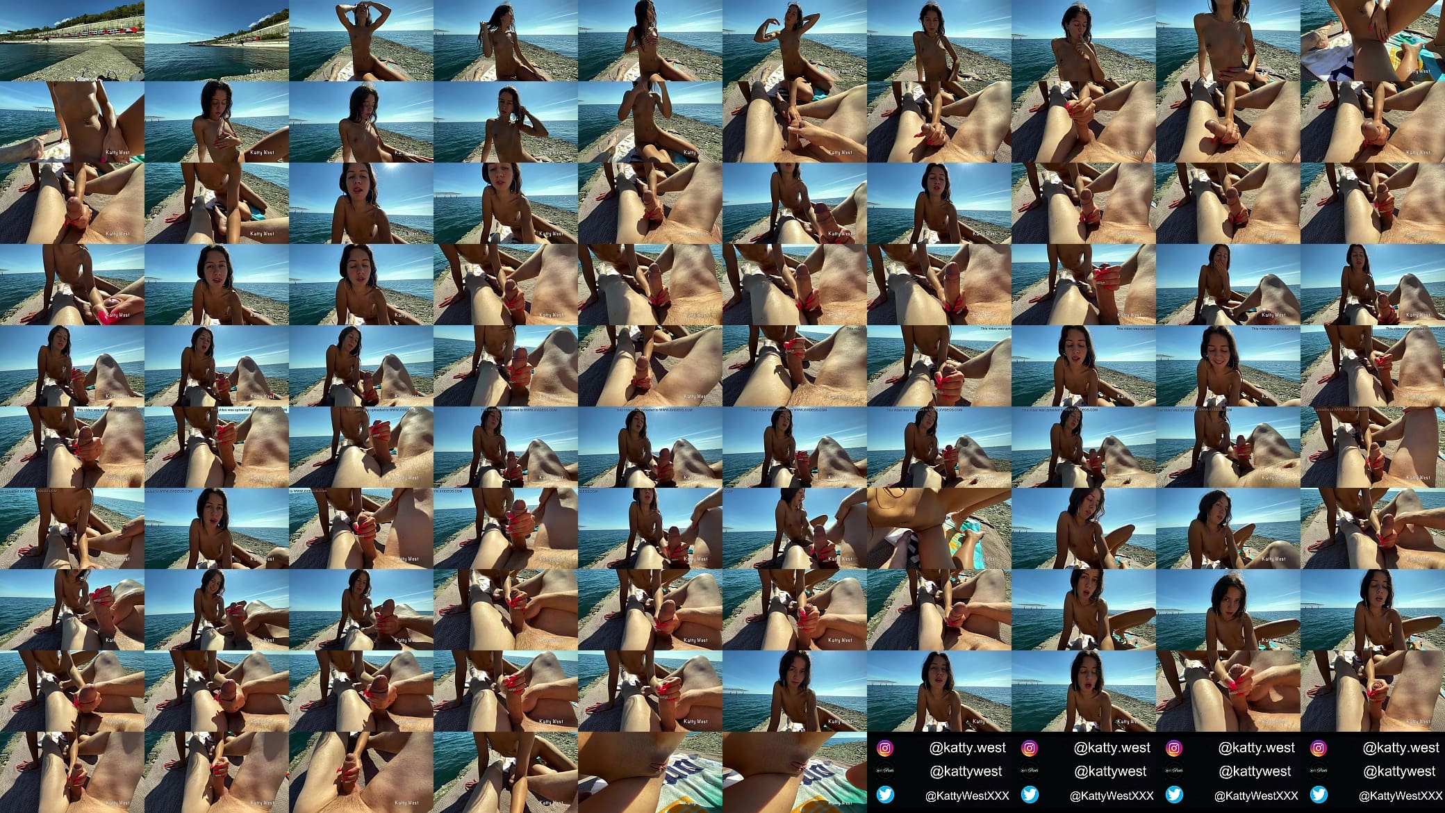 Risky handjob POV on a public nude beach . Katty West with Oliver Strelly 预览图
