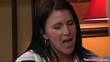Big tits lesbian milf scored on a blonde college student