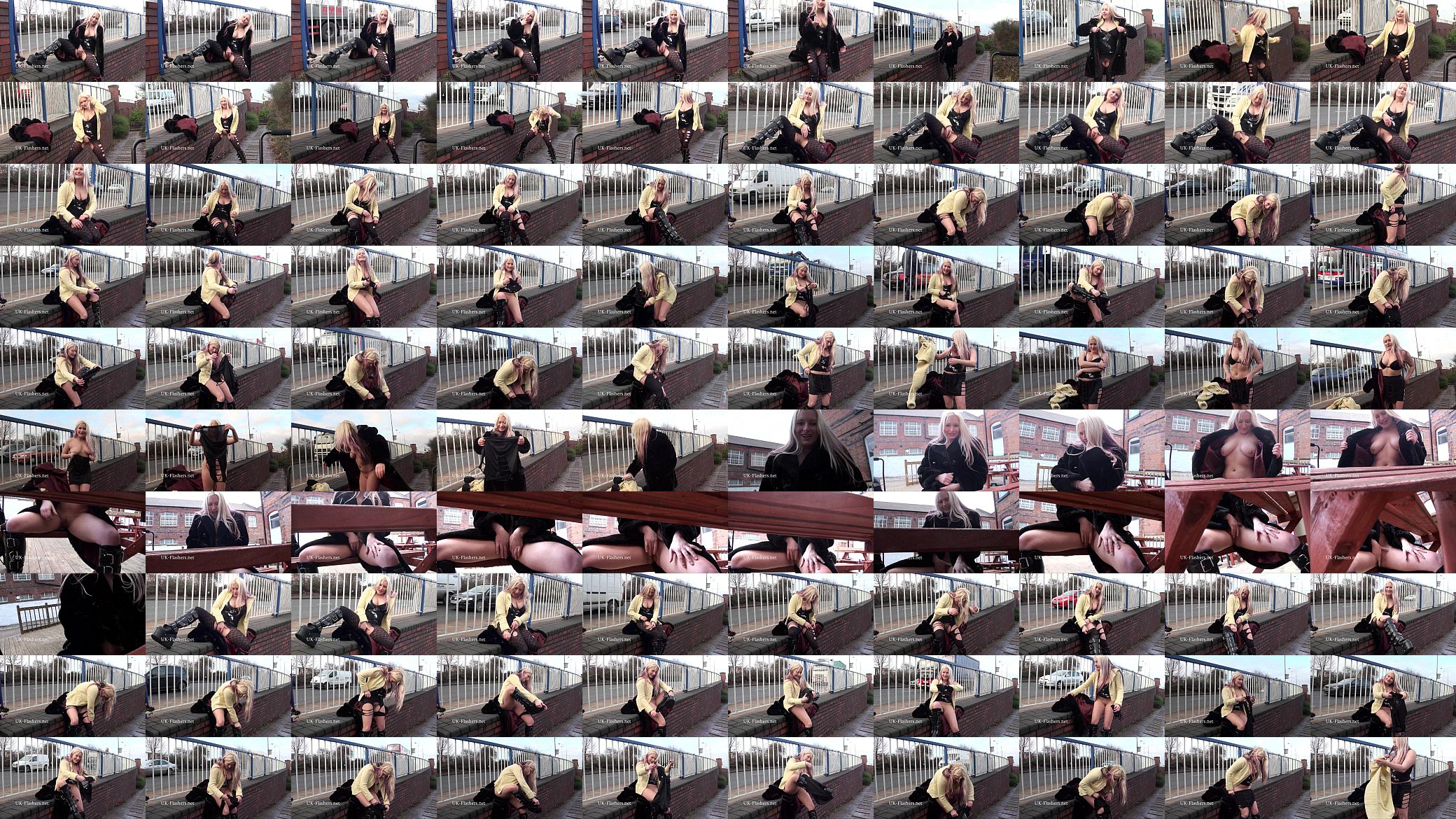 Flashing blonde Kaz masturbating in public and outdoor striptease for voyeurs by 预览图