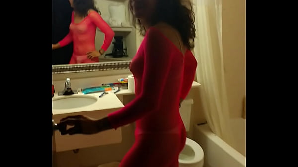 Pink outfit in dallas hotel room