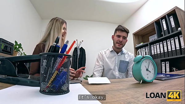 LOAN4K. Naughty wife is tired of her loser husband and fucked a loan manager right in front of him