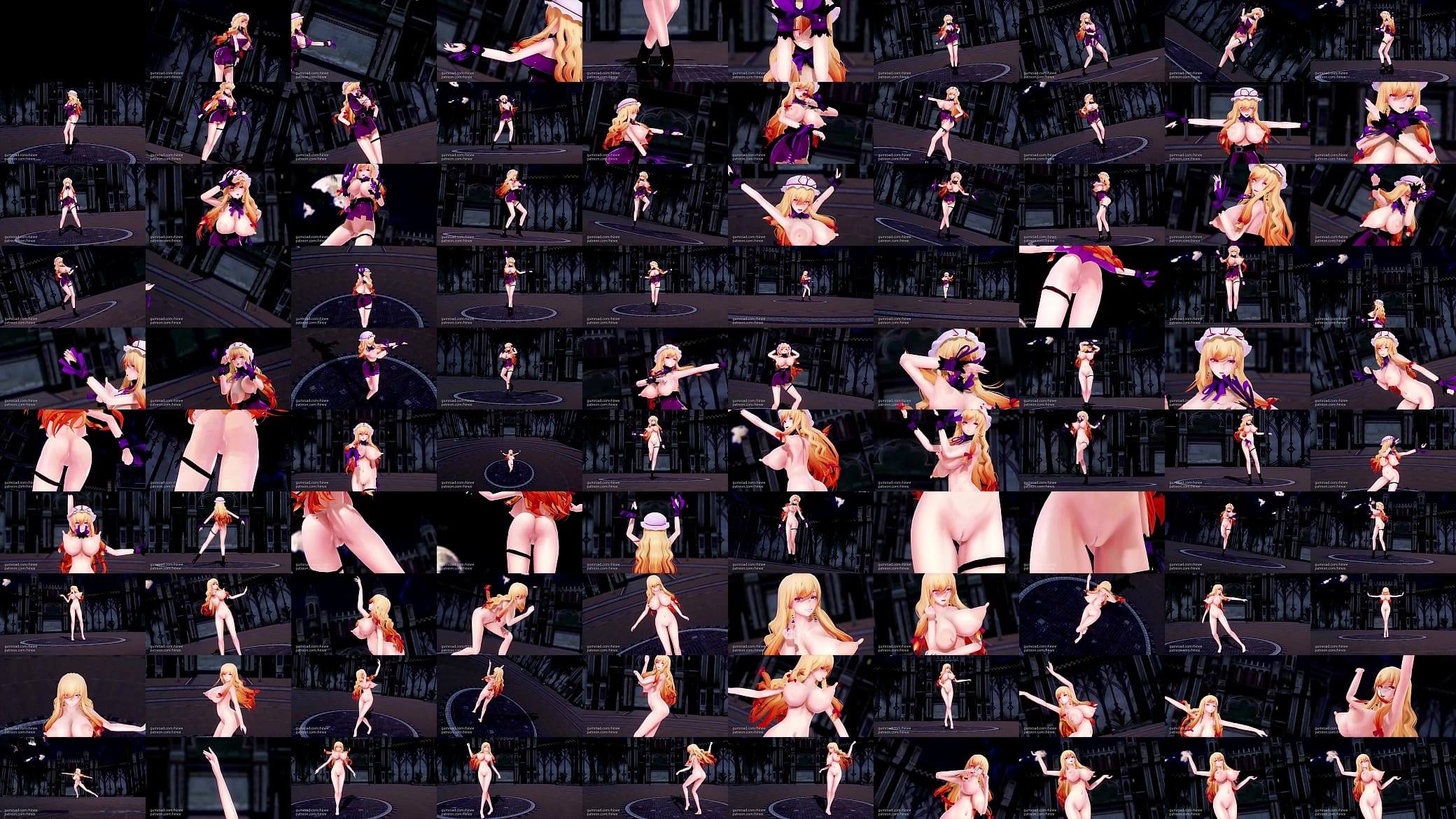 MMD Touhou Project Yakumo Murasaki Naked Dance (Submitted by Hinee) 预览图