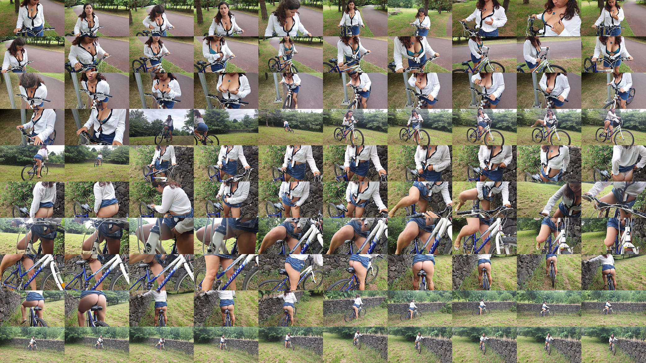 Student Girl Riding Bicycle&amp;Masturbating On It After Classes In Public Park! 预览图