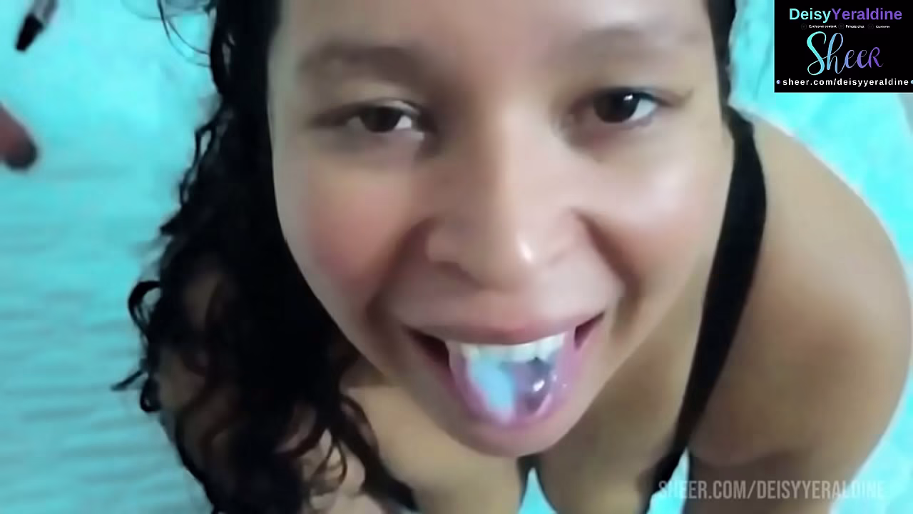 MILF swallowing cum. My cuckold does not have permission to fuckme, I masturbate for him. As consolation I suck his small cock, and I swallow his semen when he cums in my mouth. He'_s a faggot asshole